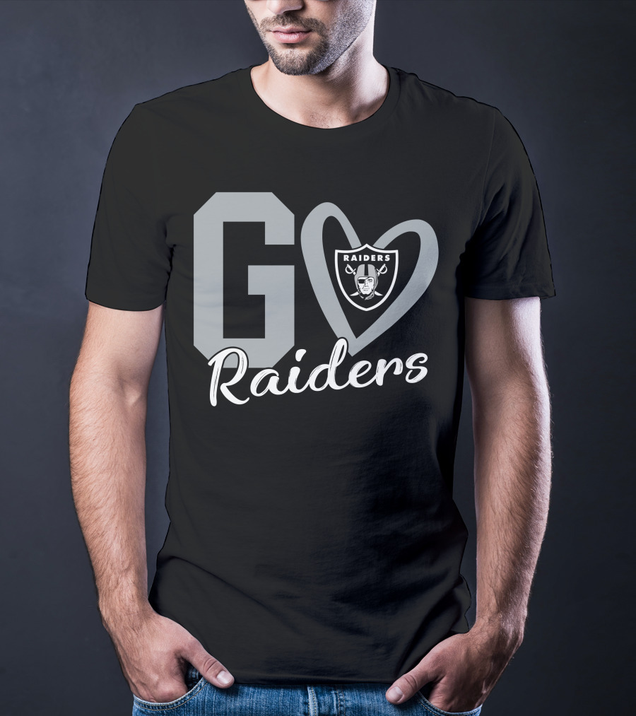 Go Raiders Heart Logo Las Vegas Raiders T-Shirt