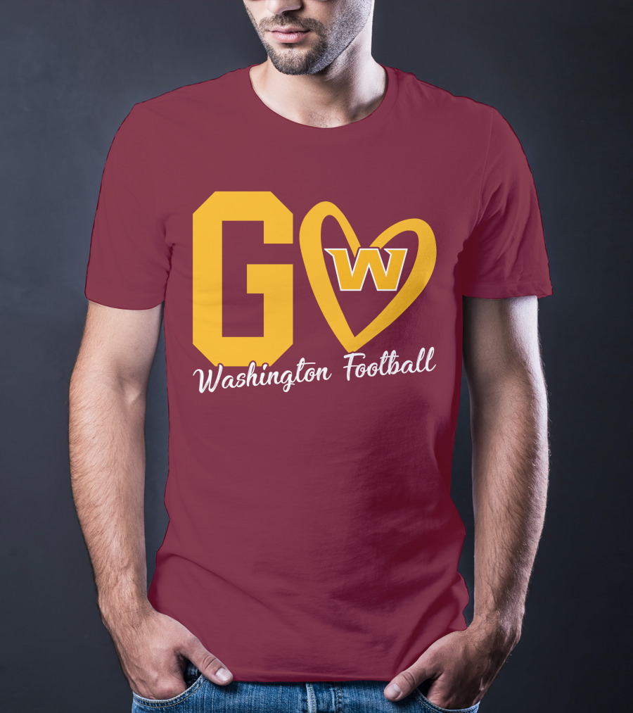Go W Washington Football Team Heart T-Shirt