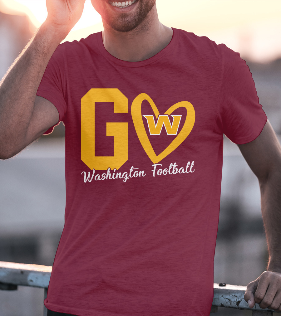 Go W Washington Football Team Heart T-Shirt