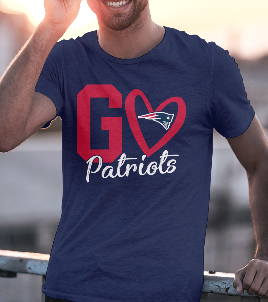 Go Patriots New England Patriots Logo Heart T-Shirt