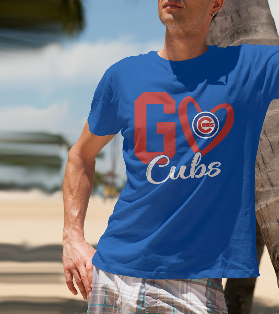 Go Cubs Love Heart With Chicago Cubs T-Shirt