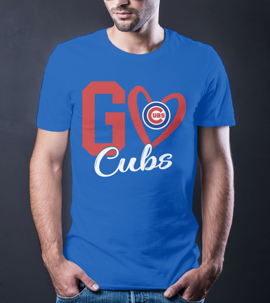 Go Cubs Love Heart With Chicago Cubs T-Shirt