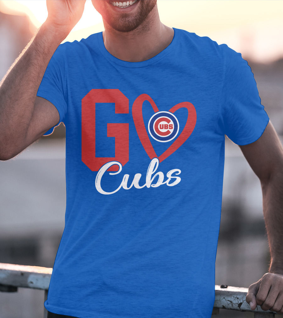 Go Cubs Love Heart With Chicago Cubs T-Shirt