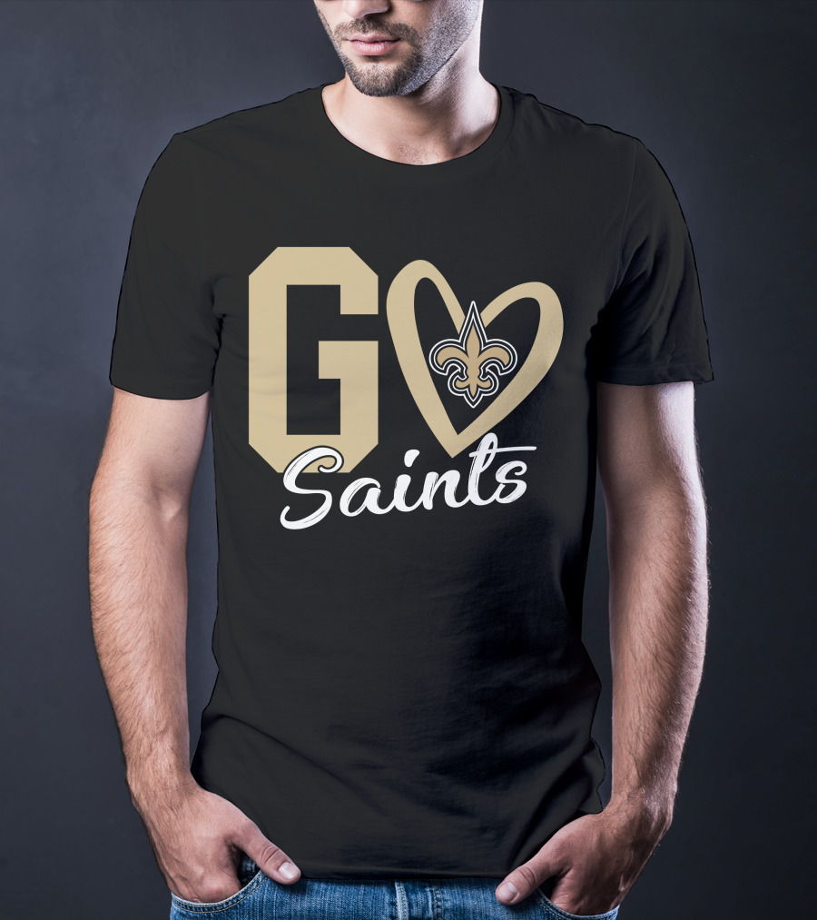 Go Saints Fleur-de-Lis Heart T-Shirt