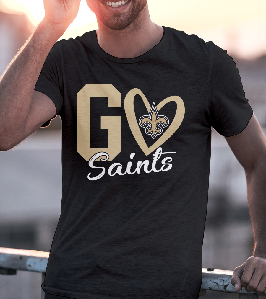 Go Saints Fleur-de-Lis Heart T-Shirt