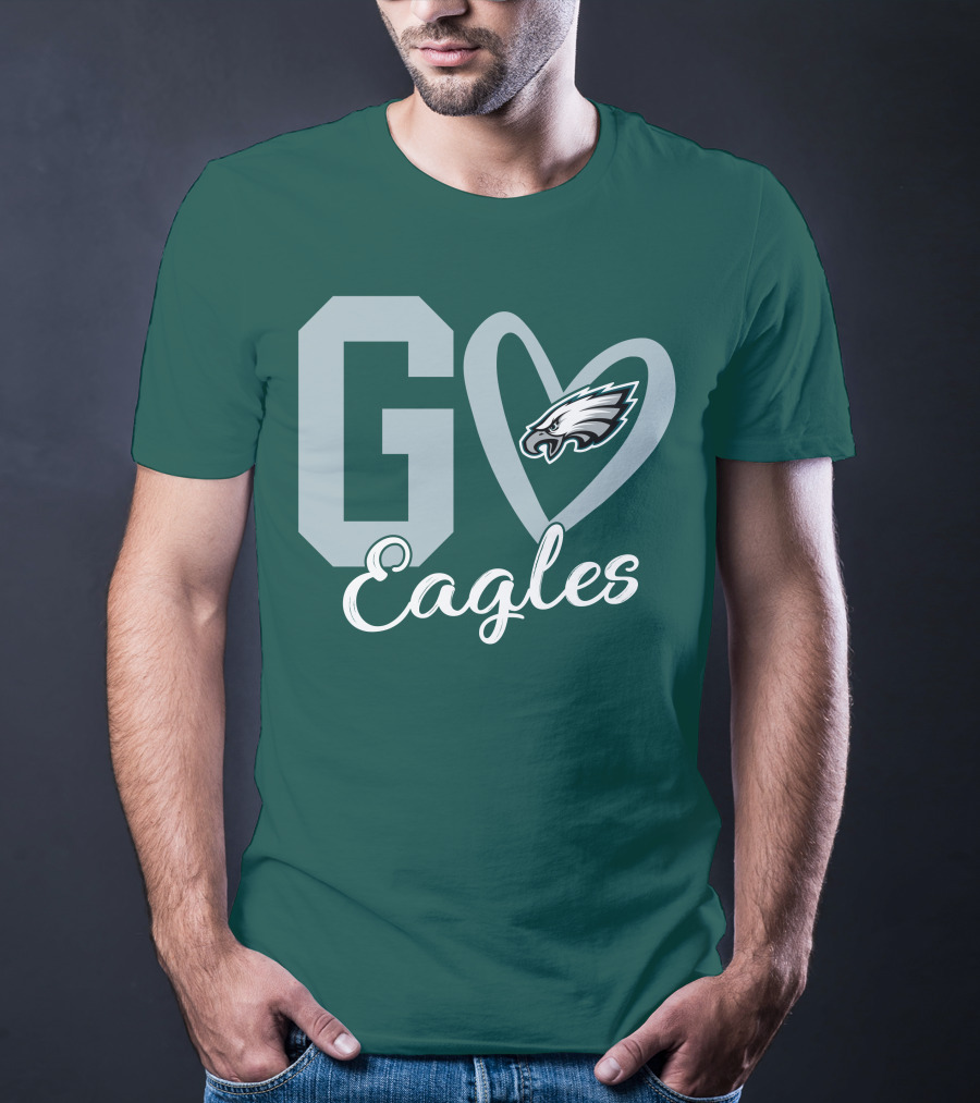 Go Eagles Philadelphia Eagles Logo Heart T-Shirt