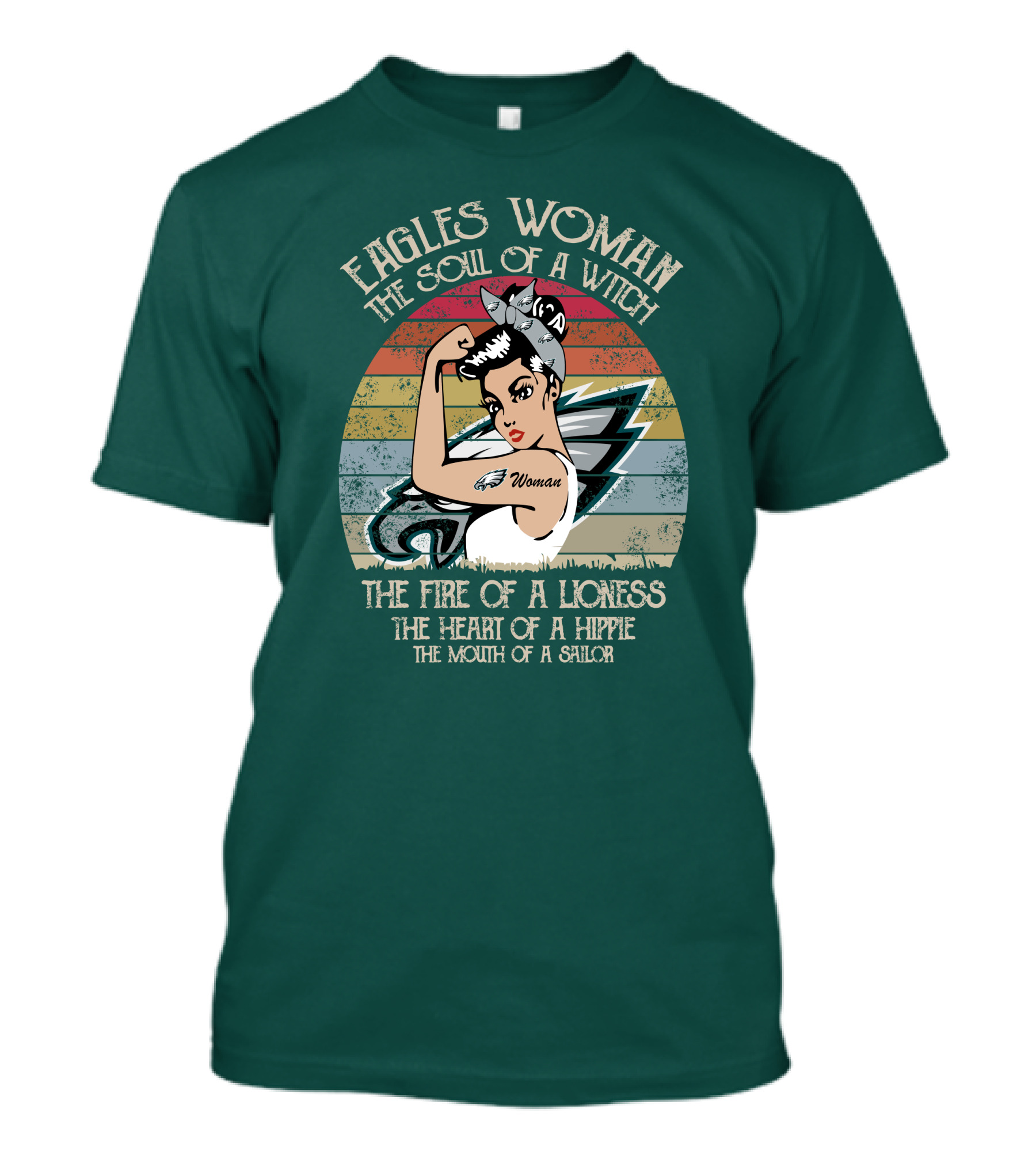 Eagles Woman The Soul Of A Witch The Fire Of A Lioness The Heart Of A Hippie The Mouth Of A Sailor T-Shirt