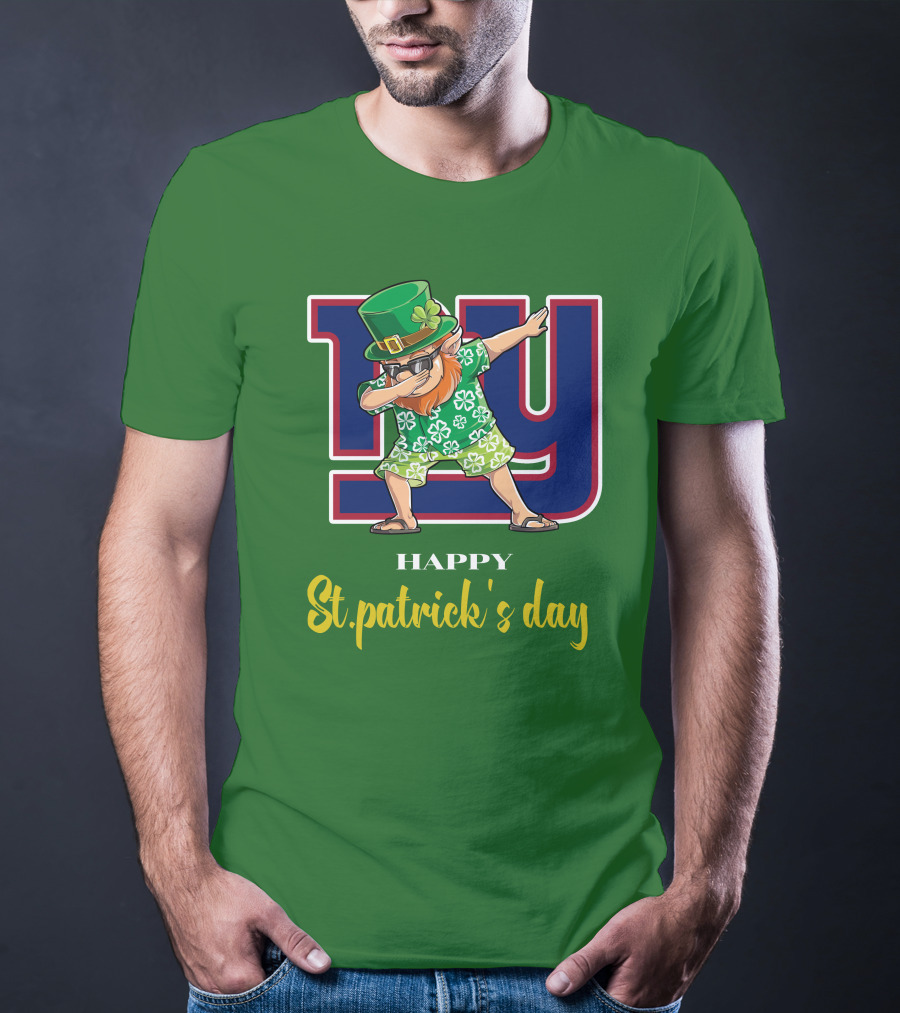 Happy St. Patrick's Day New York Giants Dabbing Leprechaun T-Shirt