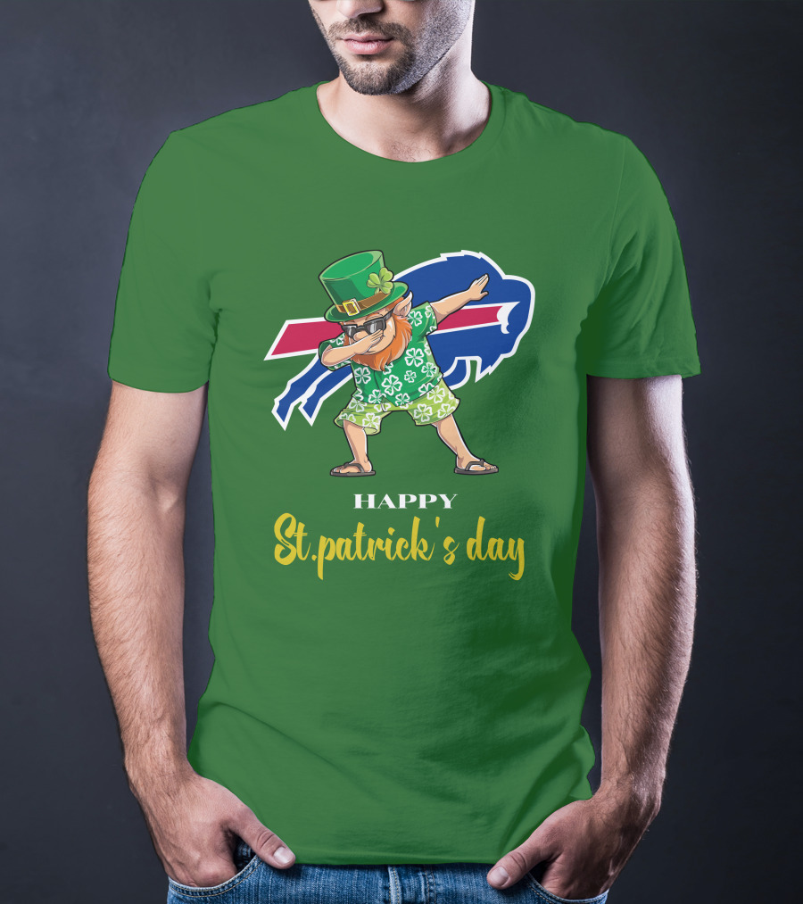 Buffalo Bills St Patrick's Day Happy Dabbing Leprechaun T-Shirt