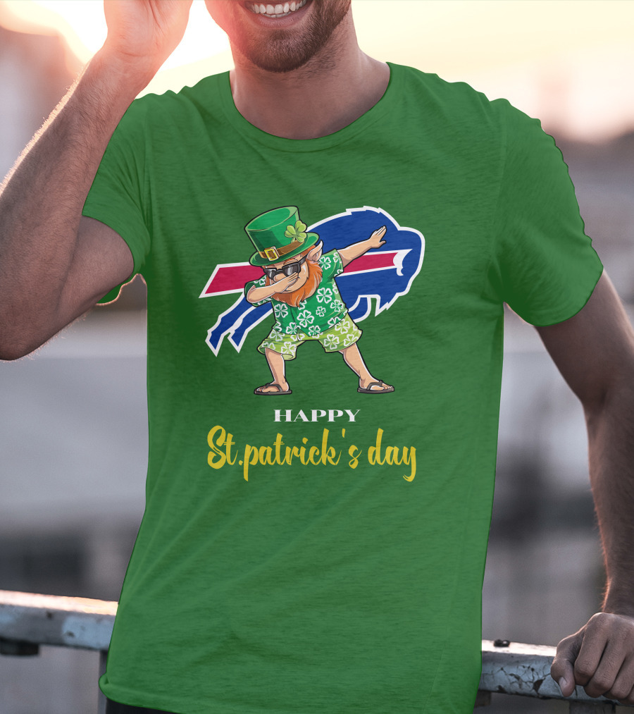 Buffalo Bills St Patrick's Day Happy Dabbing Leprechaun T-Shirt