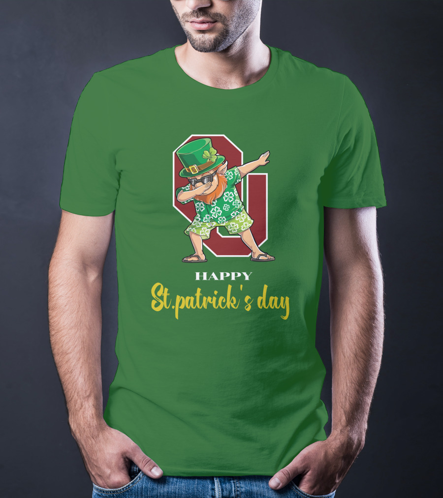 Happy St. Patrick's Day Oklahoma Sooners Dabbing Leprechaun T-Shirt