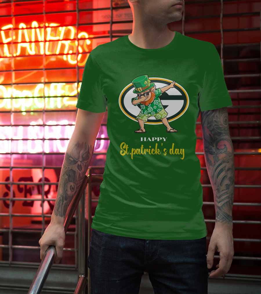 Green Bay Packers Happy St. Patrick's Day Dabbing Leprechaun T-Shirt