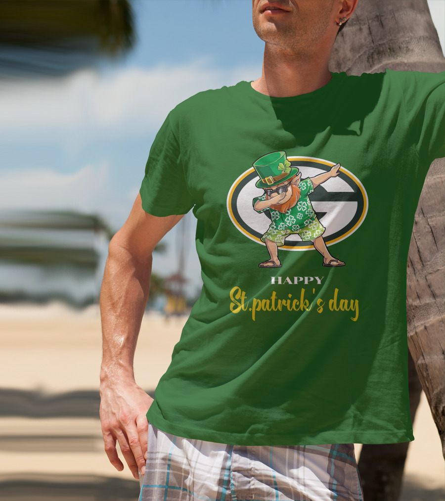 Green Bay Packers Happy St. Patrick's Day Dabbing Leprechaun T-Shirt