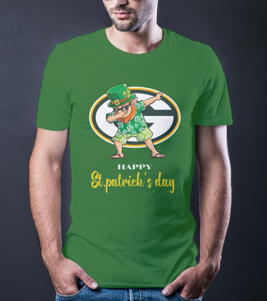 Green Bay Packers Happy St. Patrick's Day Dabbing Leprechaun T-Shirt