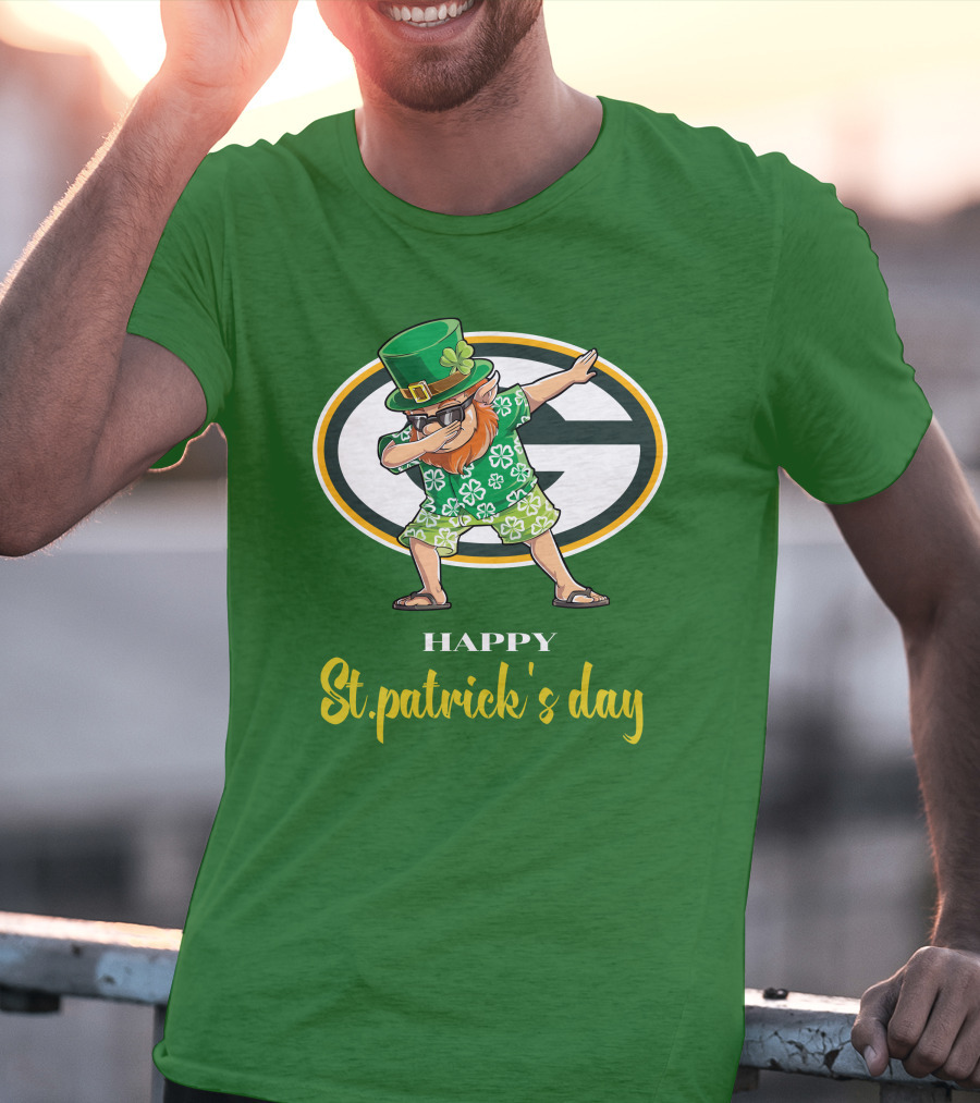 Green Bay Packers Happy St. Patrick's Day Dabbing Leprechaun T-Shirt