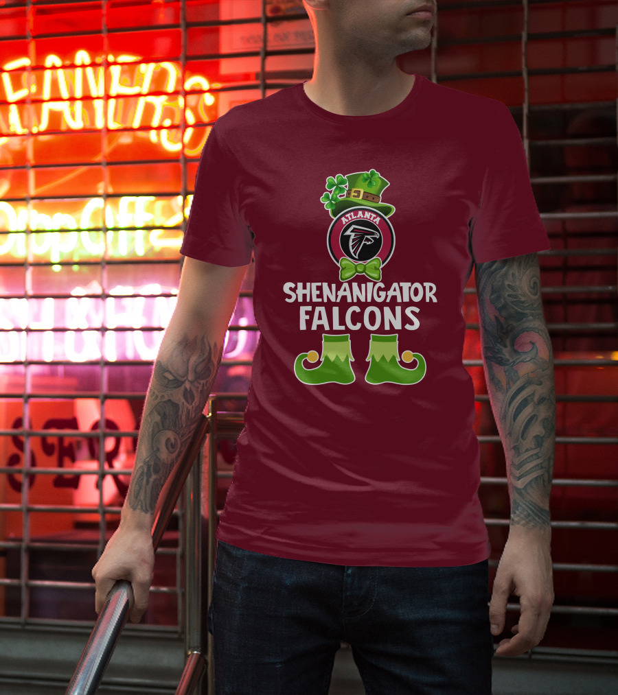 Shenanigator Leprechaun Atlanta Falcons St. Patrick's Day Fun T-Shirt