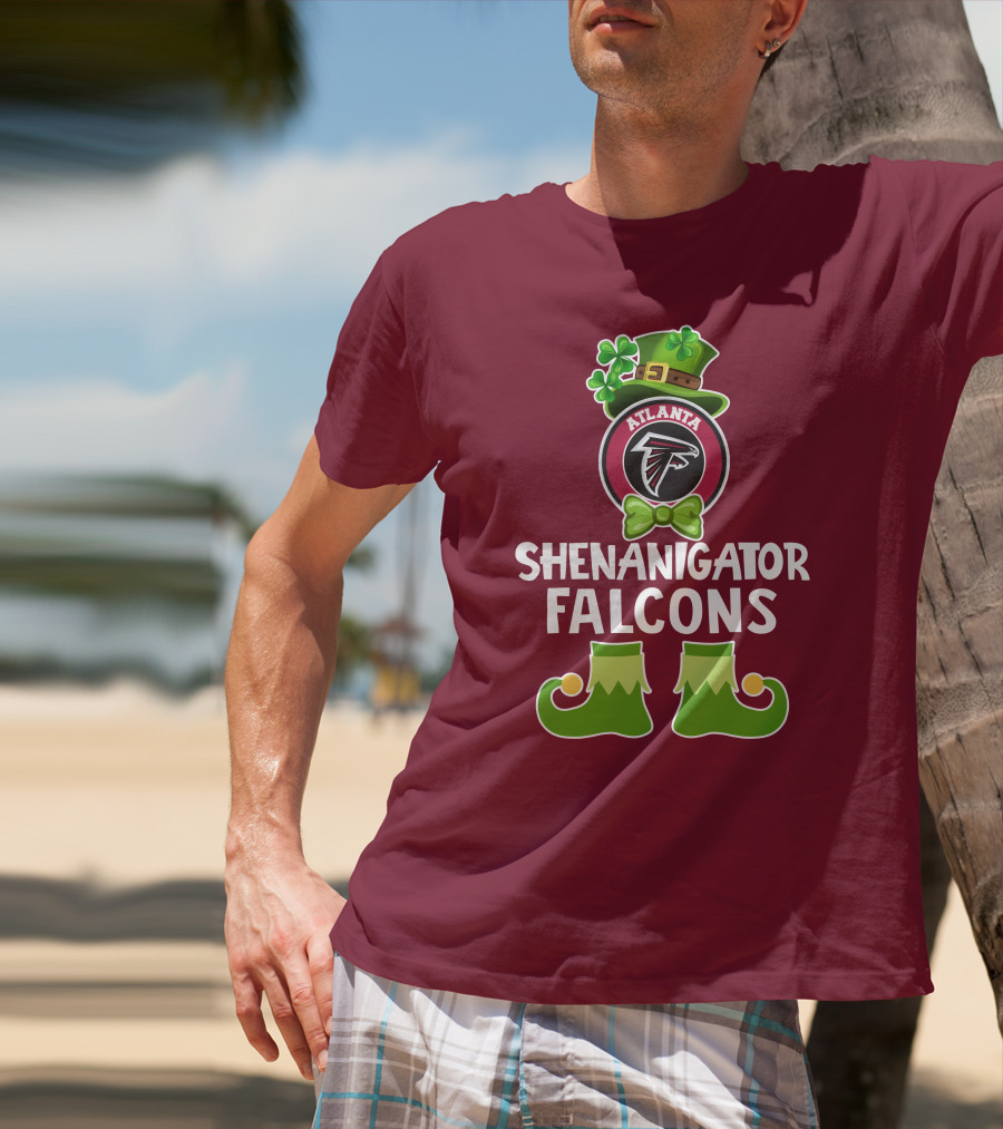 Shenanigator Leprechaun Atlanta Falcons St. Patrick's Day Fun T-Shirt