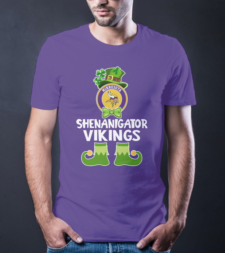 Shenanigator Minnesota Vikings St. Patrick's Day Funny Leprechaun T-Shirt