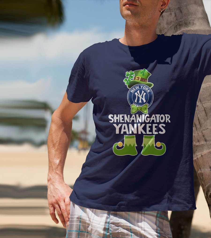 Shenanigator St. Patrick's Day New York Yankees Funny Leprechaun T-Shirt