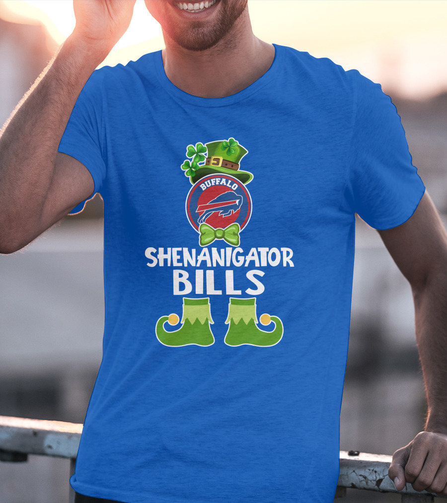 Shenanigator Buffalo Bills Funny Leprechaun St. Patrick's Day T-Shirt