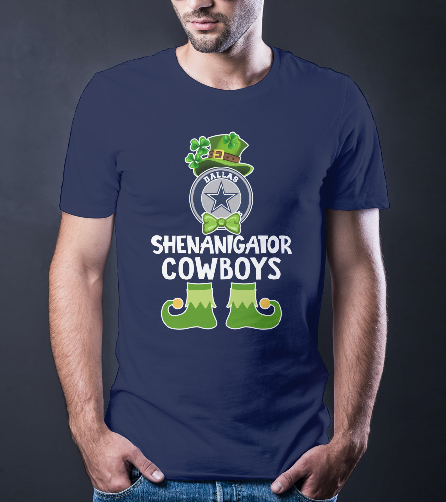 Shenanigator Dallas Cowboys Leprechaun St. Patrick's Day Fun T-Shirt
