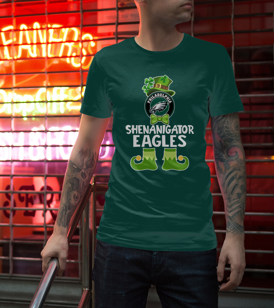 Philadelphia Eagles Shenanigator St. Patrick's Day Funny Leprechaun T-Shirt