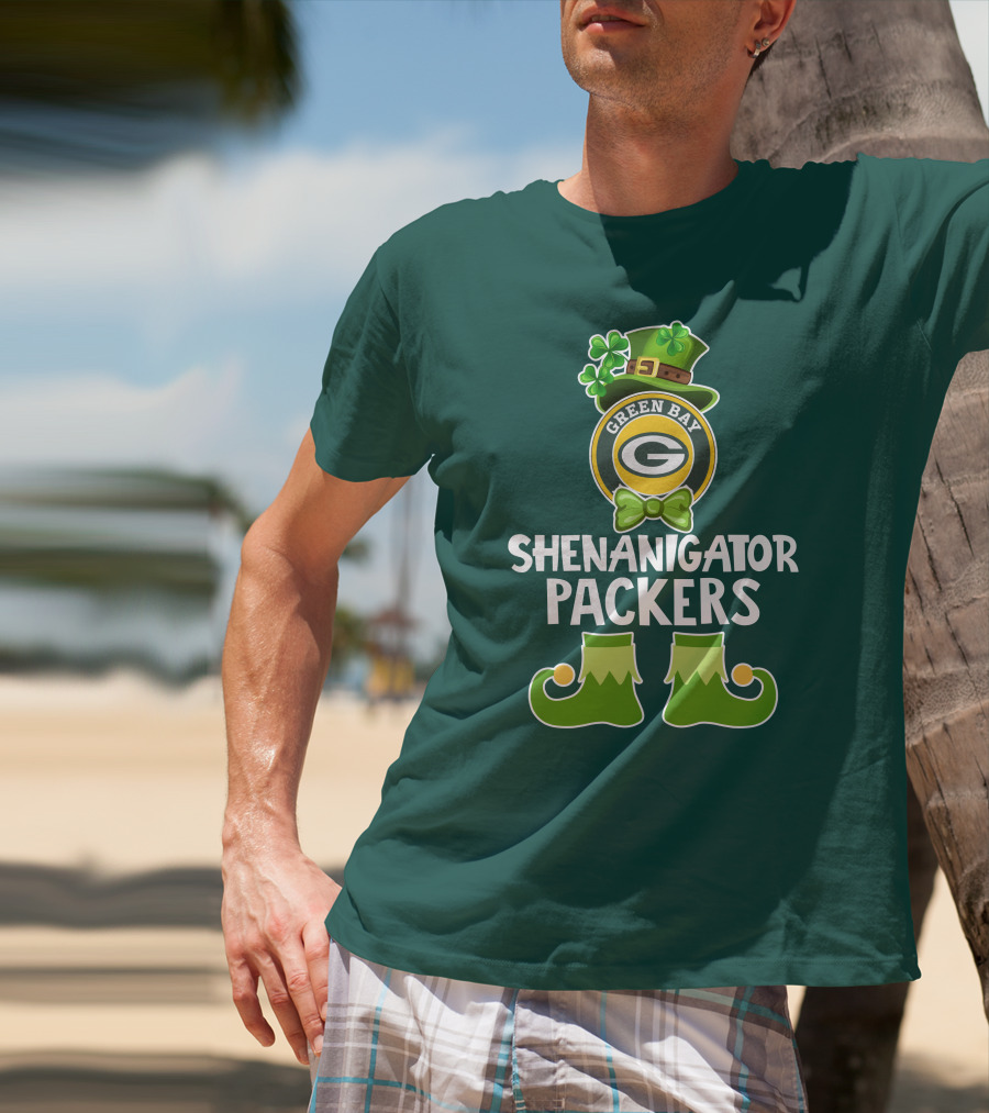 Green Bay Packers Shenanigator Funny Leprechaun St. Patrick's Day T-Shirt