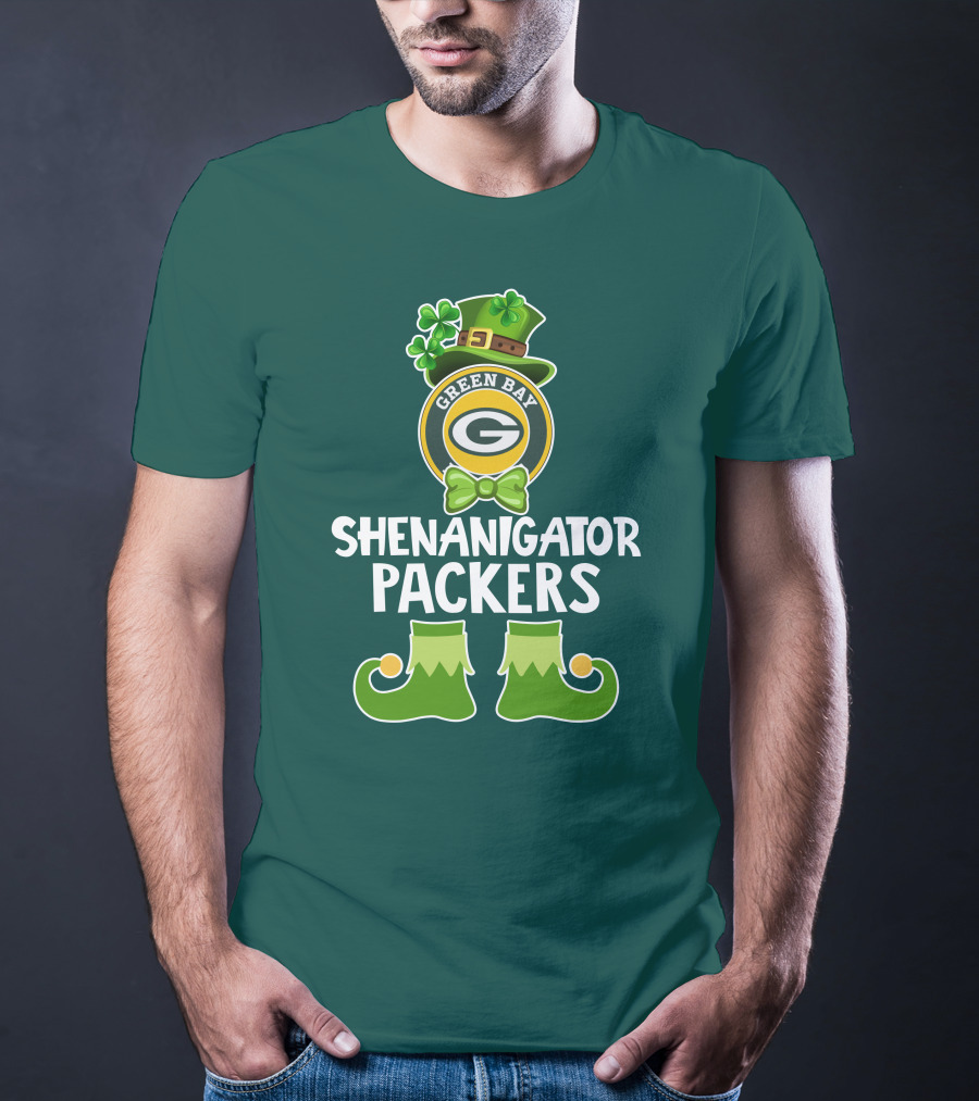 Green Bay Packers Shenanigator Funny Leprechaun St. Patrick's Day T-Shirt