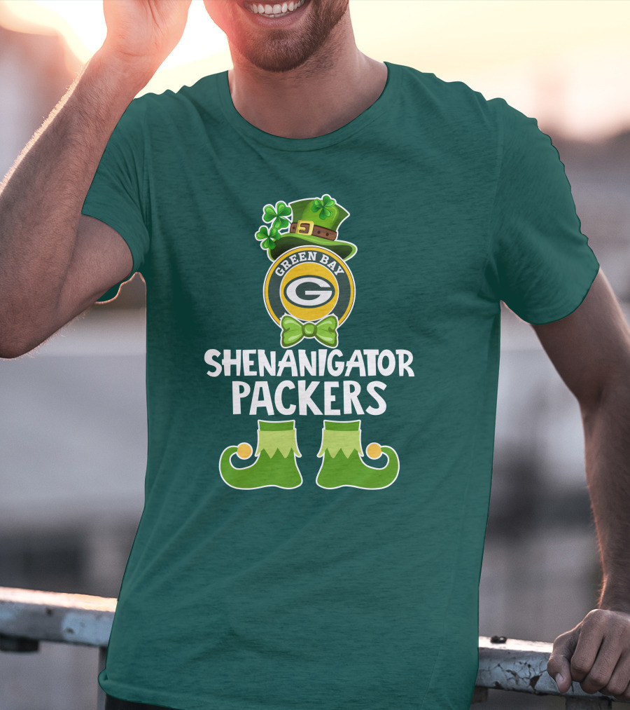 Green Bay Packers Shenanigator Funny Leprechaun St. Patrick's Day T-Shirt