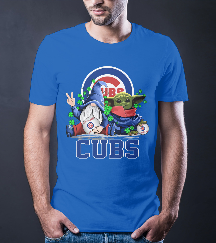 Chicago Cubs Leprechauns Gnomes Baby Yoda Baseball T-Shirt