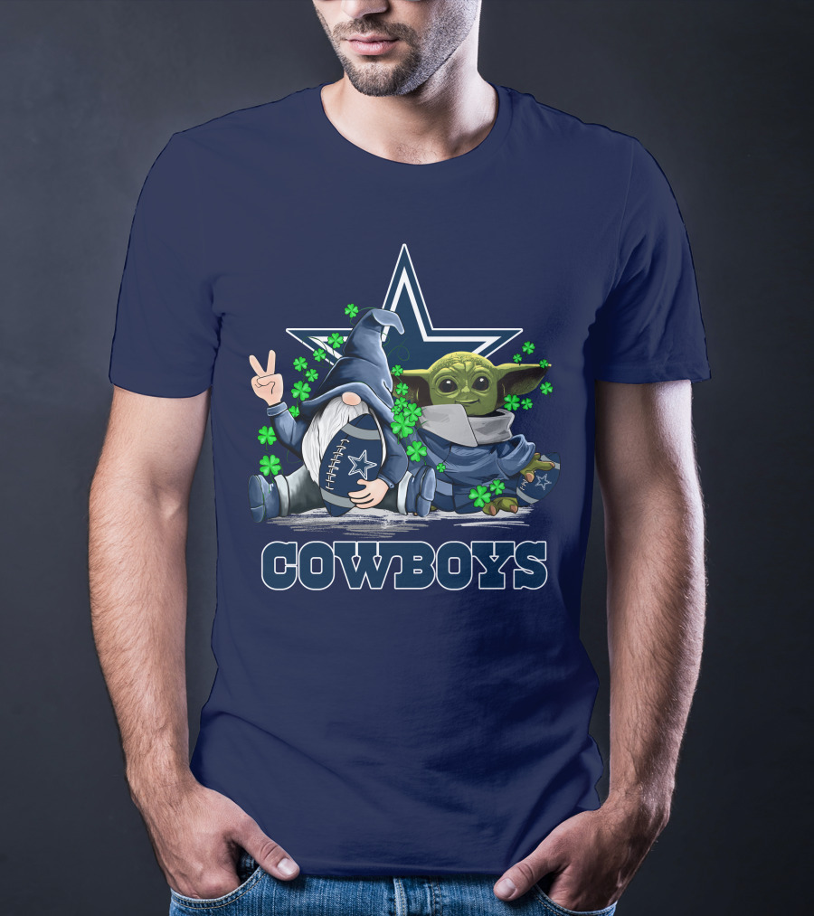Cowboys Gnome Baby Yoda Shamrocks Dallas Football T-Shirt
