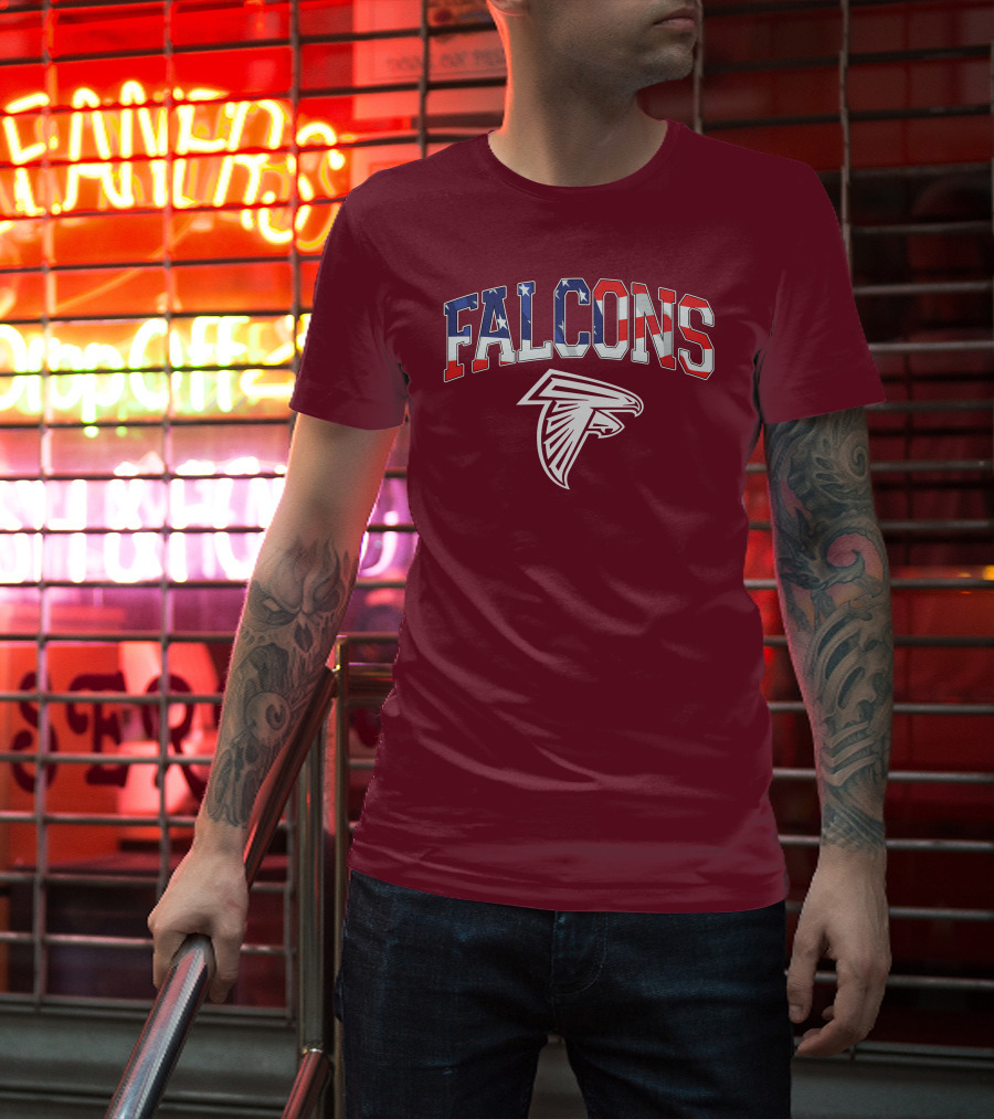 Falcons American Flag Patriots Football T-Shirt