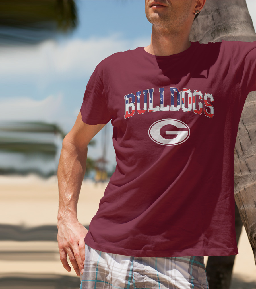 Georgia Bulldogs G Logo American Flag Bulldogs T-Shirt