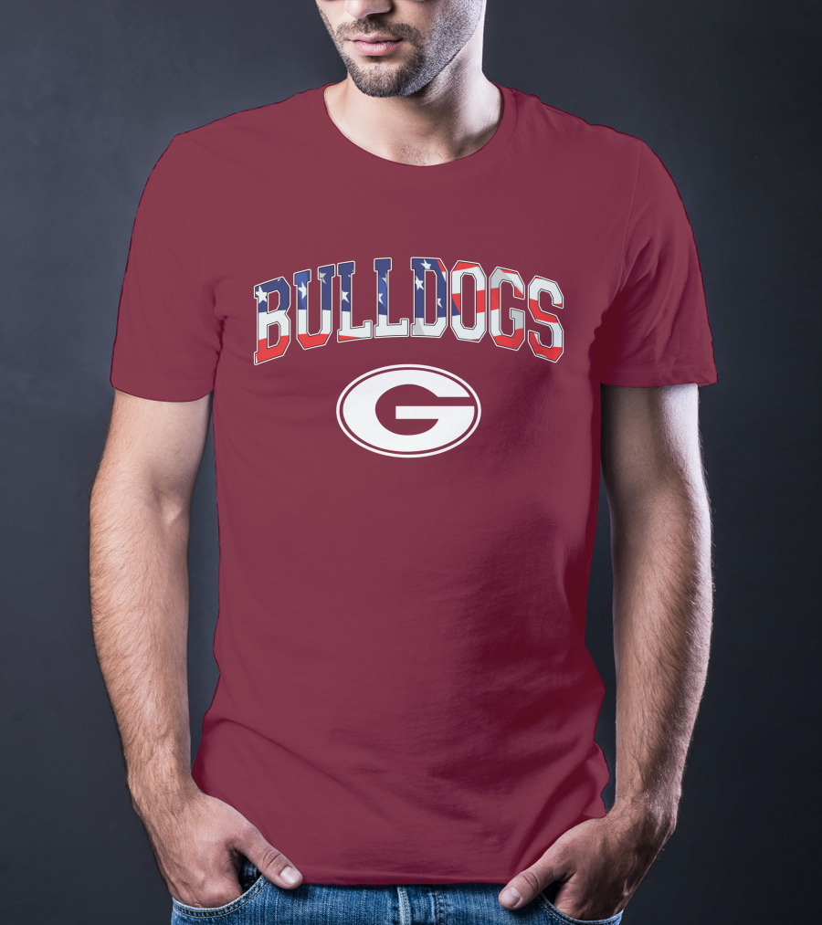 Georgia Bulldogs G Logo American Flag Bulldogs T-Shirt