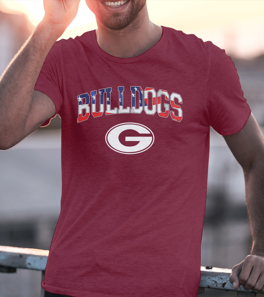 Georgia Bulldogs G Logo American Flag Bulldogs T-Shirt