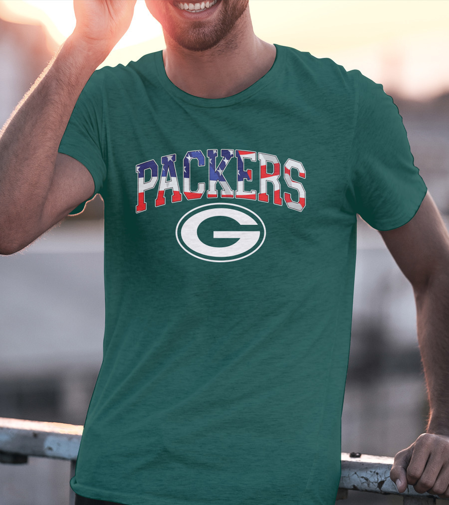 Packers G Logo American Flag T-Shirt