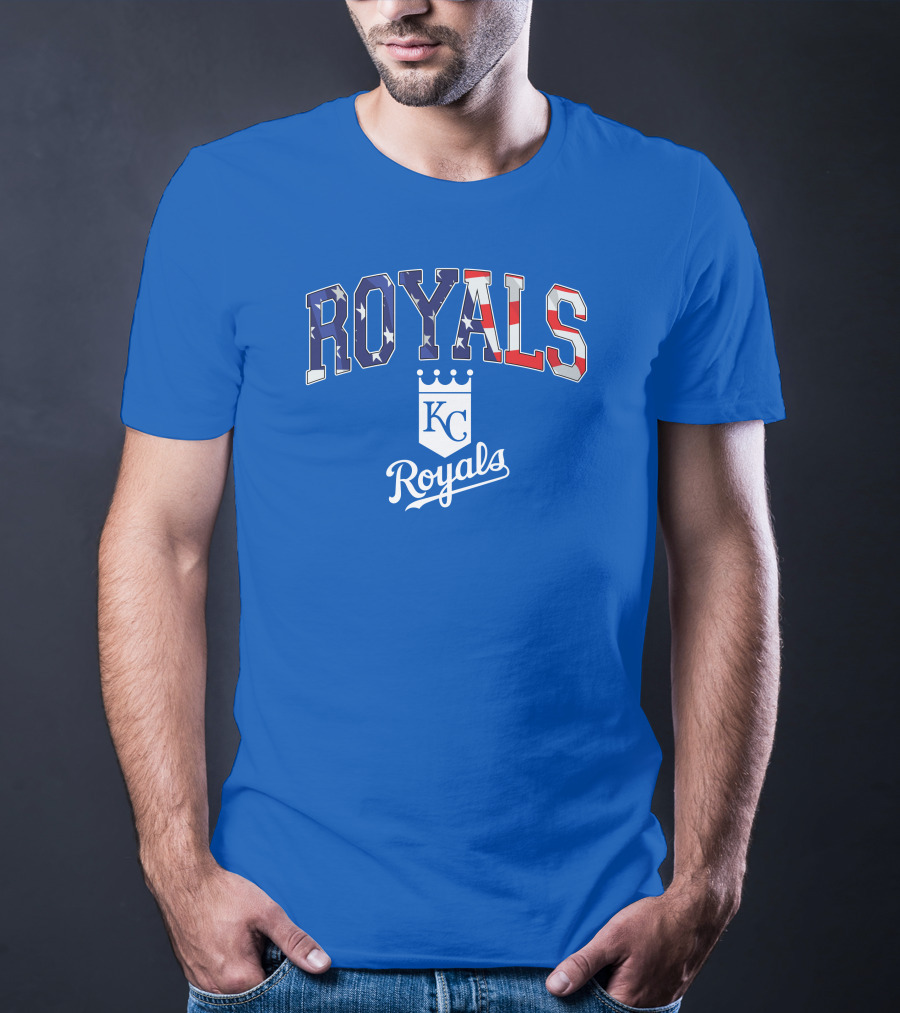 Kansas City Royals KC American Flag Logo Royals T-Shirt