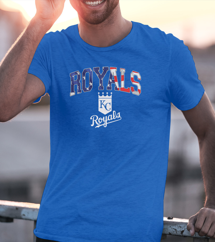 Kansas City Royals KC American Flag Logo Royals T-Shirt