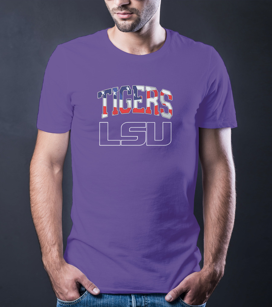 LSU Tigers American Flag T-Shirt