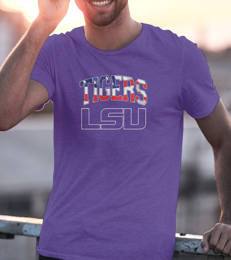 LSU Tigers American Flag T-Shirt