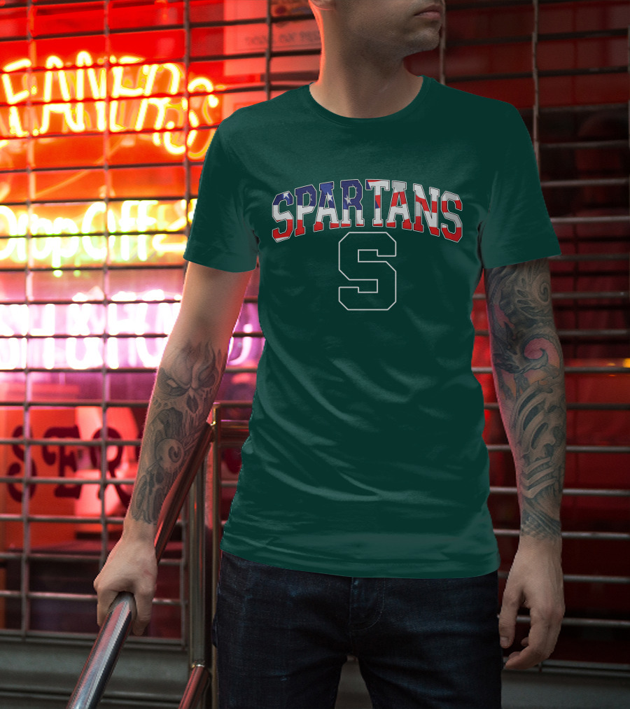 SPARTANS American Flag S T-Shirt