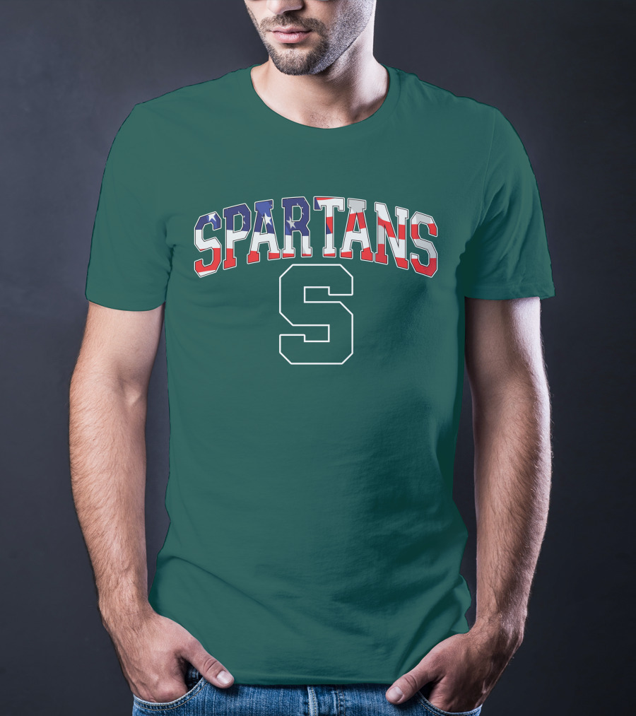 SPARTANS American Flag S T-Shirt