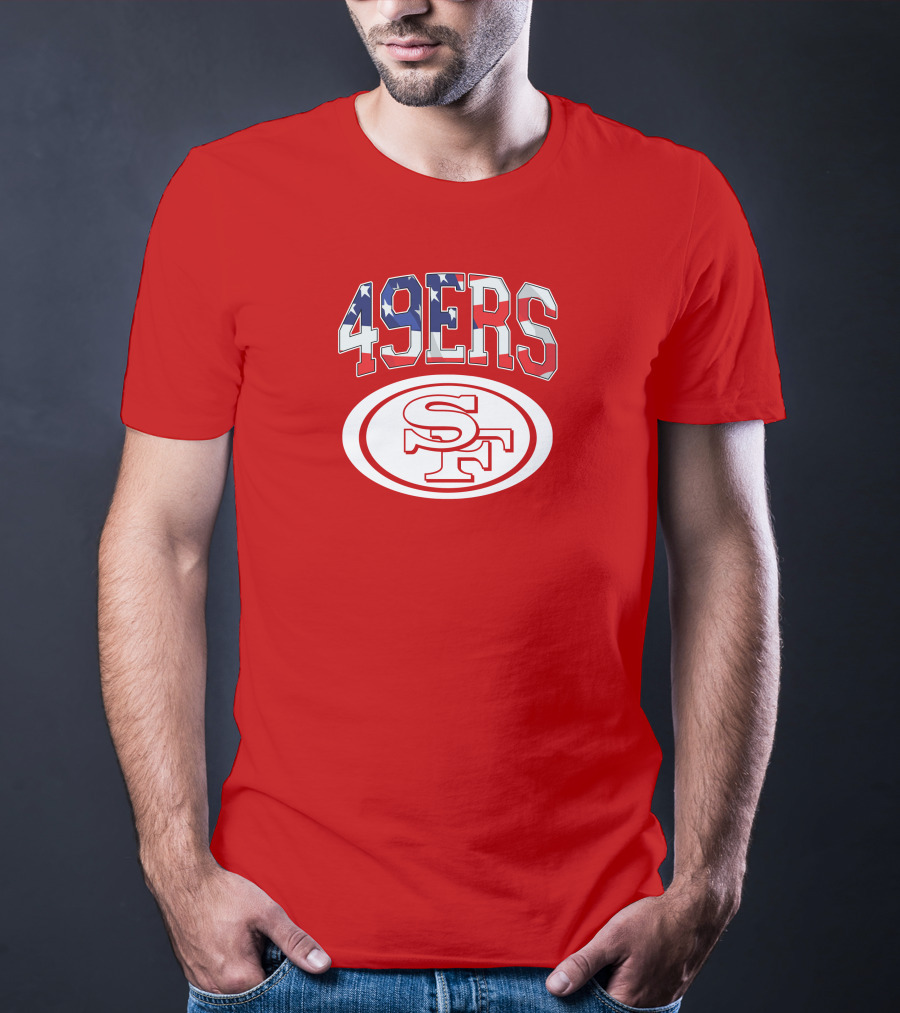 San Francisco 49ers 49ers American Flag SF Oval T-Shirt