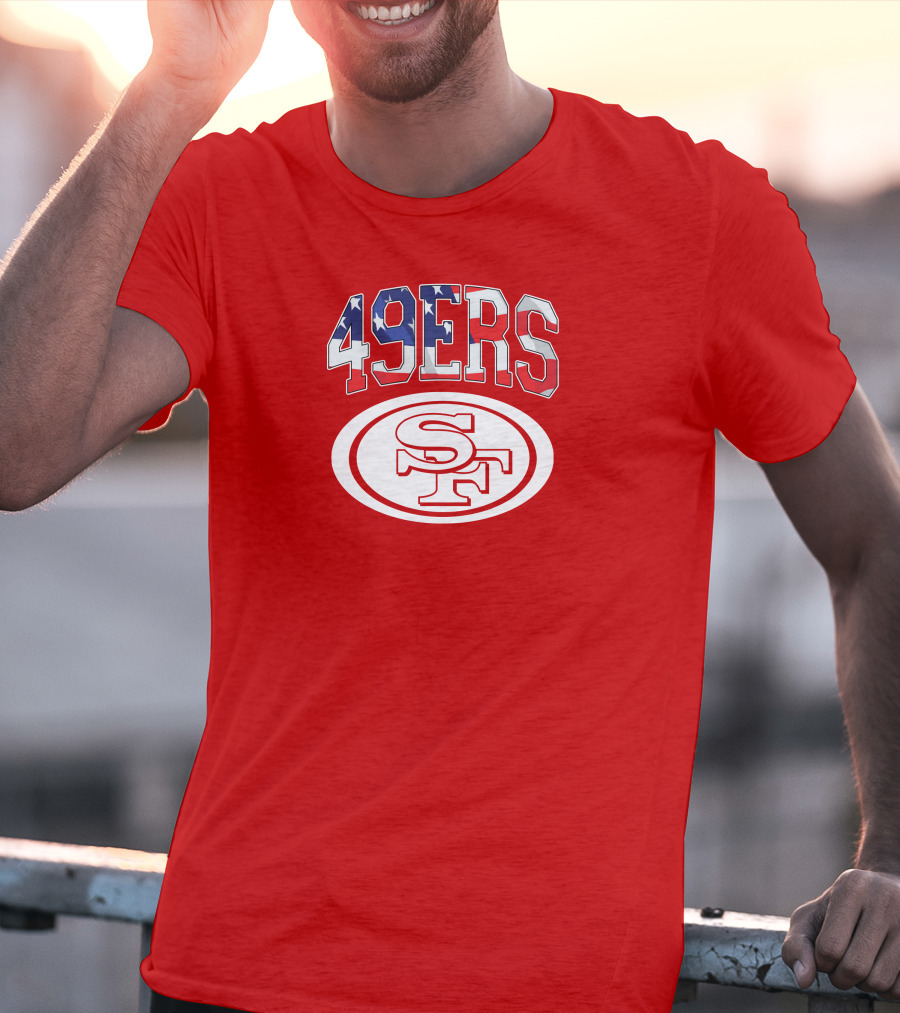 San Francisco 49ers 49ers American Flag SF Oval T-Shirt
