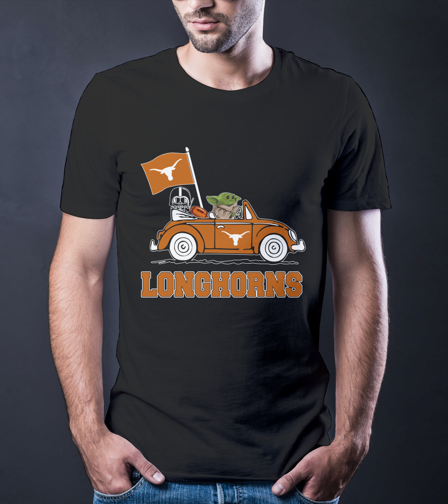 Longhorns Darth Vader Baby Yoda Driving T-Shirt