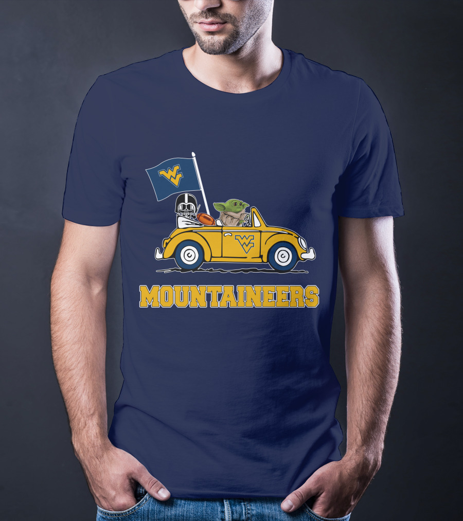 Mountaineers WVM Driving Featuring Baby Yoda And Football Helmet T-Shirt