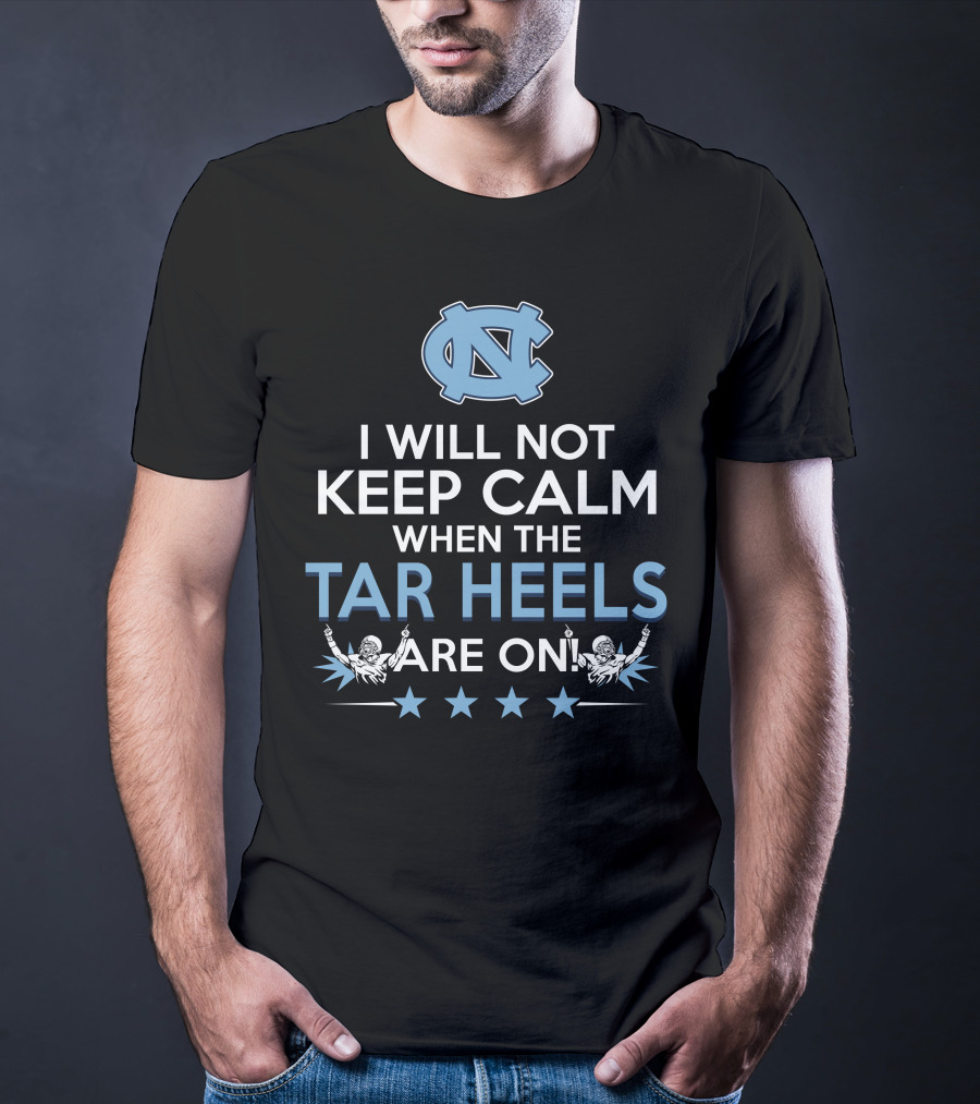 North Carolina Tar Heels Excitement With Iconic Blue Logo And Enthusiastic Fans T-Shirt
