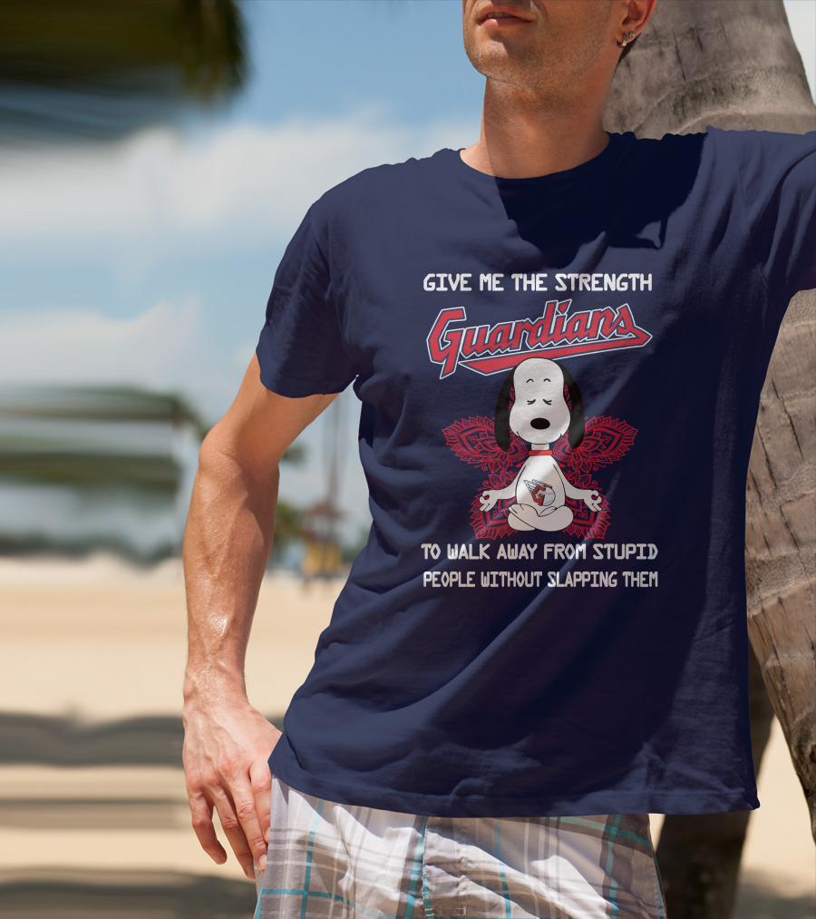 Give Me The Strength Guardians Snoopy Yoga Walk Away From Stupid People Without Slapping Them T-Shirt
