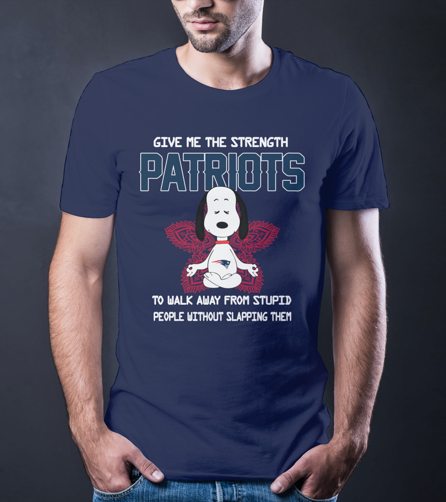 Give Me The Strength Patriots Snoopy To Walk Away From Stupid People T-Shirt