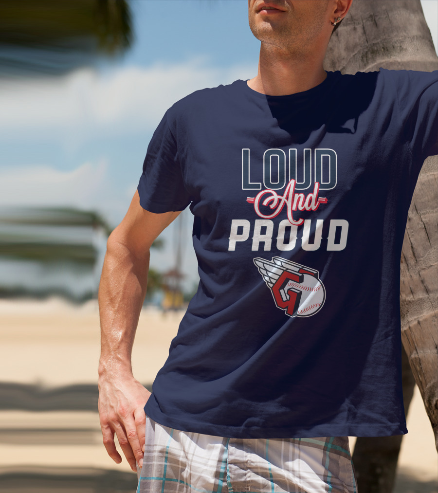 Loud And Proud Cleveland Guardians Winged Baseball T-Shirt